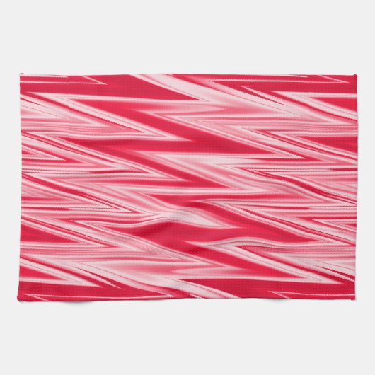 Tinten rood abstract zigzagpatroon theedoek (Horizontaal)