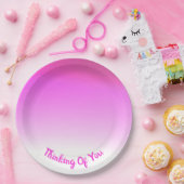 tinten roze papieren bordje (Feest)