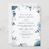 Tinten van blauw botanische bloemencode QR Code Hu Kaart (Voorkant)