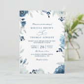 Tinten van blauw botanische bloemencode QR Code Hu Kaart (Staand voorkant)