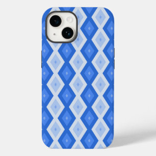 Tinten van blauw diamant patroon Case-Mate iPhone 14 hoesje