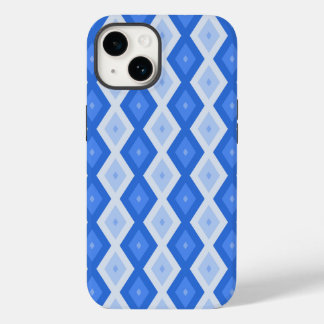 Tinten van blauw diamant patroon Case-Mate iPhone 14 hoesje