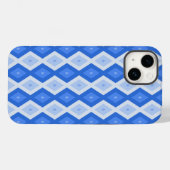 Tinten van blauw diamant patroon Case-Mate iPhone case (Achterkant (horizontaal))