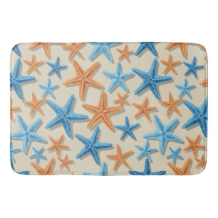 TINTEN VAN BLAUW EN ORANJE TROPISCHE ZEESTER BADMAT