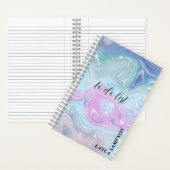 Tinten van blauw en Paarse wervelingen met glitter Notitieboek (Binnen)