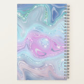 Tinten van blauw en Paarse wervelingen met glitter Notitieboek (Achterkant)