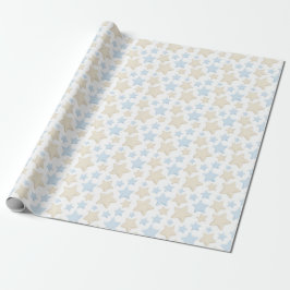 TINTEN VAN BLAUW EN TAN STERREN CADEAUPAPIER