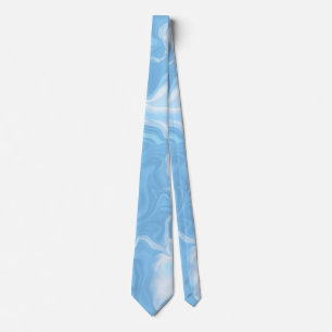 Tinten van blauw en witte golven stropdas