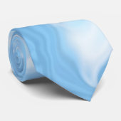 Tinten van blauw en witte golven stropdas (Opgerold)