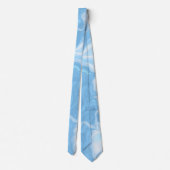 Tinten van blauw en witte golven stropdas (Achterkant)