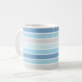 Tinten van Blauw Gestreepte Koffiemok (Voorkant links)