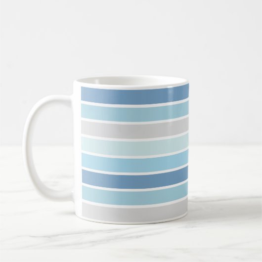 Tinten van Blauw Gestreepte Koffiemok (Links)