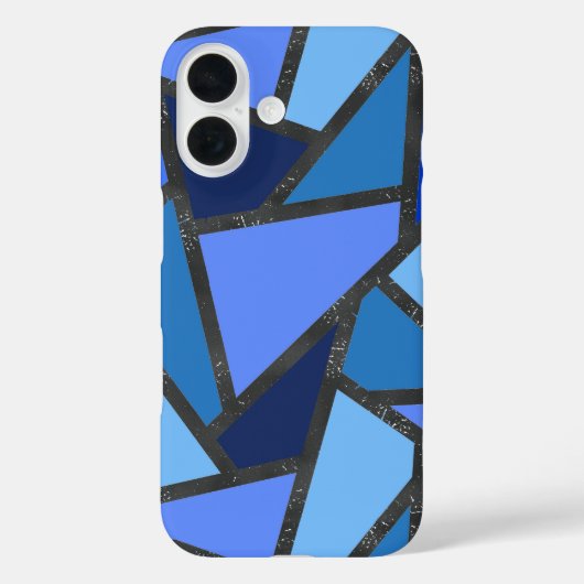 Tinten van blauw glas-in-lood patroon Case-Mate iPhone case (Achterkant)