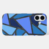 Tinten van blauw glas-in-lood patroon Case-Mate iPhone case (Achterkant (horizontaal))