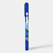 Tinten van blauw glas-in-lood patroon Case-Mate iPhone case (Achterkant / Links)