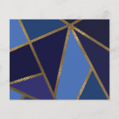 Tinten van Blauw & Goud Bronzen Geometrisch Bewaar (Achterkant)