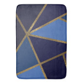 Tinten van Blauw & Goud Bronzen Geometrisch Chic B Badmat (Voorkant Verticaal)