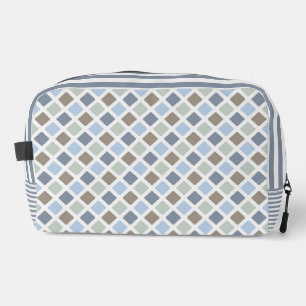 TINTEN VAN BLAUW GROEN & GRIJS PLAID PATROON TOILETTASJE
