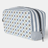 TINTEN VAN BLAUW GROEN & GRIJS PLAID PATROON TOILETTASJE (Rechterhoek)
