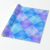 Tinten van blauw Koel Opgewekt Diamantpatroon Borr Cadeaupapier (Uitgerold)