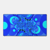 Tinten van blauw moderne abstracte fractale kunst bureaumat (Voorkant)