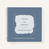 Tinten van Blauw Motivatie Quote Schetsen Notitieboek (Voorkant)