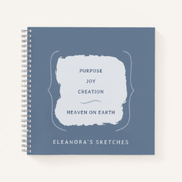 Tinten van Blauw Motivatie Quote Schetsen Notitieboek