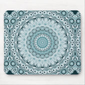 Tinten van blauw nautisch mandala-ontwerp muismat (Voorkant)
