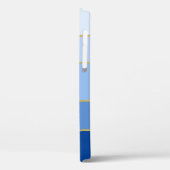 Tinten van Blauw Ombre Kleur Blok Monogram Case-Mate iPhone Case (Achterkant / Links)