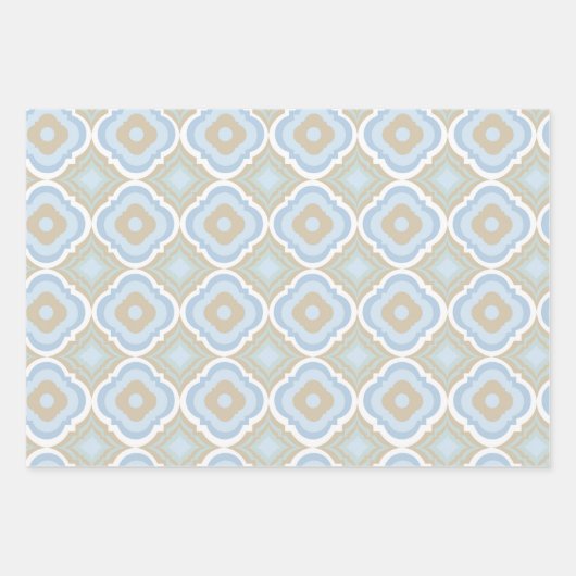 TINTEN VAN BLAUW & TAN PATRONEN INPAKPAPIER VEL (Voorkant 3)