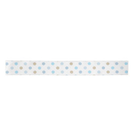 TINTEN VAN BLAUW & TAN POLKA STIPPEN SATIJNEN LINT