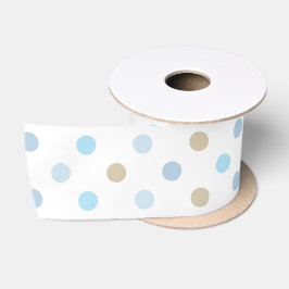 TINTEN VAN BLAUW & TAN POLKA STIPPEN SATIJNEN LINT