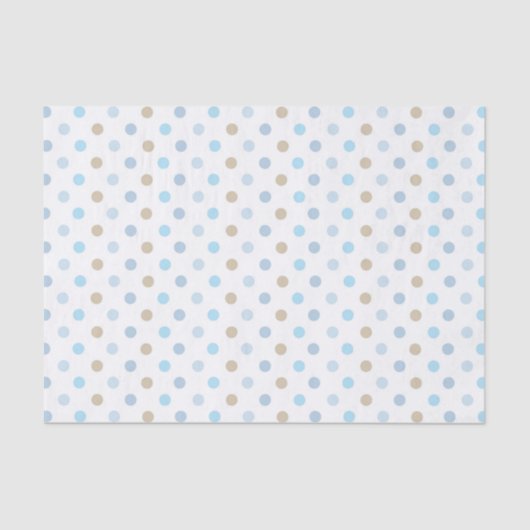 TINTEN VAN BLAUW & TAN POLKA STIPPEN TISSUEPAPIER (Voorkant)