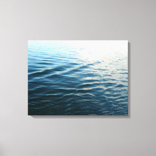 Tinten van Blauw Water Abstracte Natuurfotografie Canvas Afdruk