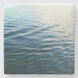 Tinten van Blauw Water Abstracte Natuurfotografie Stenen Onderzetter