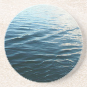 Tinten van Blauw Water Abstracte Natuurfotografie Zandsteen Onderzetter