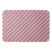 Tinten van blauw wit en roze strepen badmat (Voorkant)