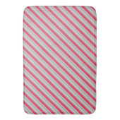 Tinten van blauw wit en roze strepen badmat (Voorkant Verticaal)