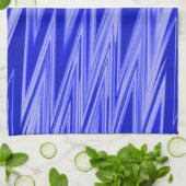 Tinten van blauw zigzagpatroon theedoek (Gevouwen)