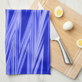 Tinten van blauw zigzagpatroon theedoek (Quarter Fold)