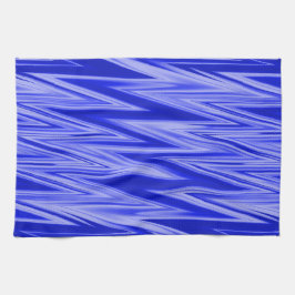 Tinten van blauw zigzagpatroon theedoek