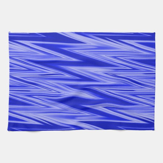 Tinten van blauw zigzagpatroon theedoek (Horizontaal)