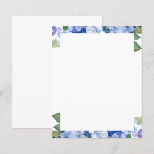 Tinten van Blauwe Bloemen Briefhoofd (Voorkant / Achterkant)