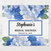 Tinten van Blauwe Bloemen Sparkling Wijnetiket (Enkel label)