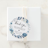 Tinten van Blauwe Bloemenkrans Bedankjes Labels (In situ)