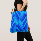 tinten van blauwe canvas tas (Dichtbij)