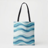 Tinten van Blauwe Golfpatroon Tote Bag (Voorkant)
