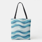Tinten van Blauwe Golfpatroon Tote Bag (Achterkant)