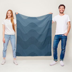Tinten van Blauwe Golven Fleece Deken