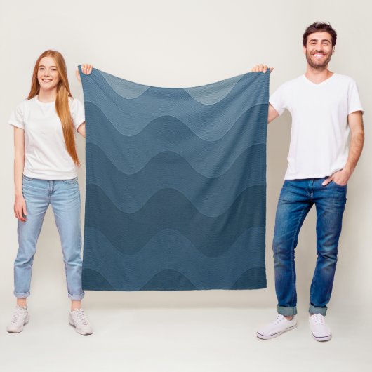 Tinten van Blauwe Golven Fleece Deken (In situ)